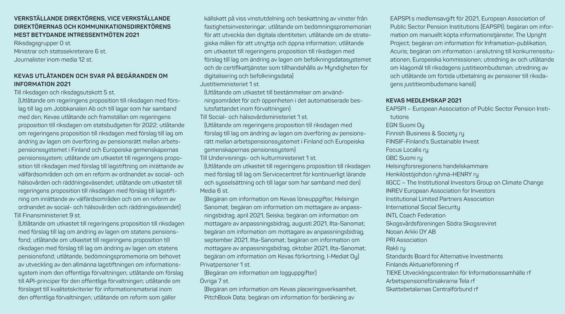 Intressemöten, utlåtande och medlemskap 21